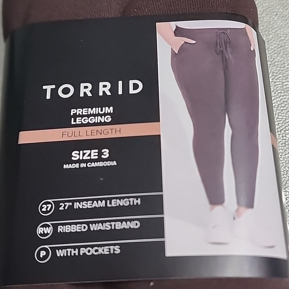 Torrid Premium Full Length Java Ribbed  Waist Pocket Leggings, 3X